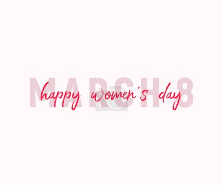 Pink Happy Women's Day Typographic Design Elements, International women's day symbol, Vector illustration for the social media post, greeting card, banner etc.