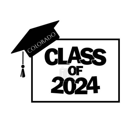 Klasse 2024 Graduierungsvektordesign Colorado State Silhouette.