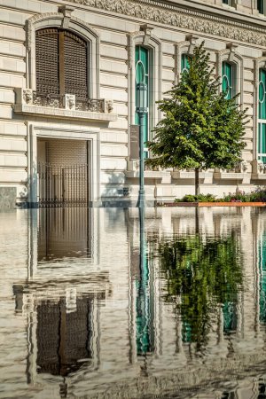 Photo for Reflecting pool in front of the Salt Lake Temple in Salt Lake City, Utah, USA - Royalty Free Image