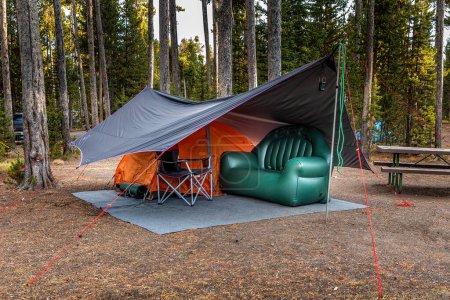 Luxerious campsite in the Yellowstone National Park