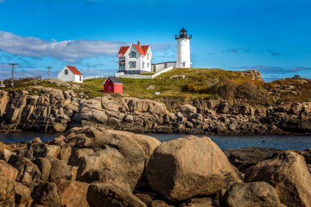 Der Leuchtturm Nubble Point auf Cape Neddick, Maine