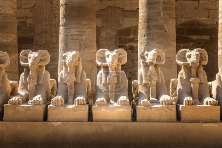 Avenida de los carneros en el templo de Karnak, Luxor Egipto