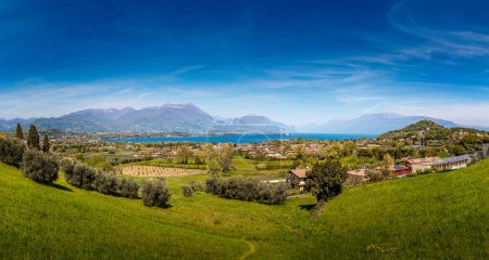 Panoramic view over the lake Garda, seen from Manerba, Italy