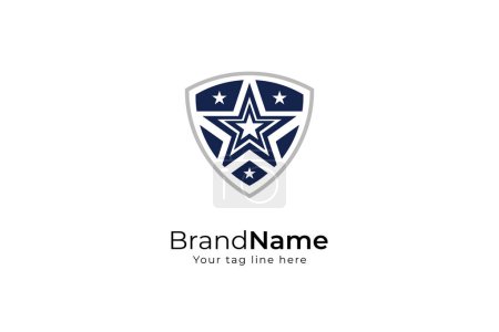 Téléchargez les illustrations : Minimaliste entreprise star logo design vecteur simple étoile logo concept - en licence libre de droit