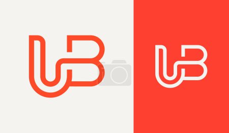 Ilustración de Carta mínima Diseño de vectores de logotipo UB plantilla de logotipo simple. - Imagen libre de derechos