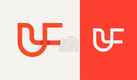 Minimal letter UF logo vector design simple logo template. 