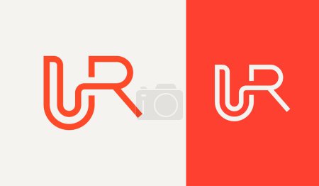 Modèle de logo simple de conception vectorielle de logo UR lettre minimale. 
