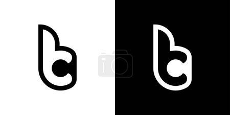 Téléchargez les illustrations : Modèle de conception vectorielle de logo BC Lettre minimaliste. Symbole BC Design Concept fond blanc et noir - en licence libre de droit