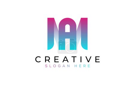 Modern creative letter ma gradient colorful logo vector design symbol. Business ma logo design template abstract creative illustration simple logo. 