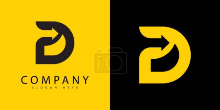 Minimal Einfache Buchstabe D Pfeil Logo Kreative Design-Vorlage 