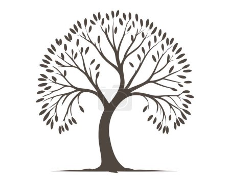 árbol silueta vector, árbol de la vida, árboles de otoño de invierno, árbol sano