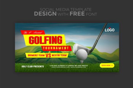 Illustration for Golf club flyer design template - Royalty Free Image