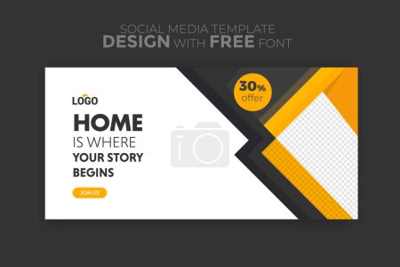 Illustration for Social media post template - Royalty Free Image