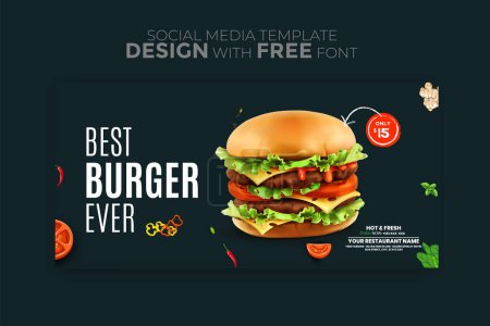 Illustration for Social media template design for business and marketing promotion. vector illustration - Royalty Free Image