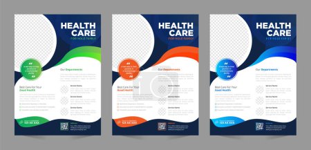 Illustration for Medical Flyer design layout, Modern healthcare promotion business flyer tamplete , flyer in A4 with colorful marketing, madical , proposal, promotion, advertise, publication - Royalty Free Image