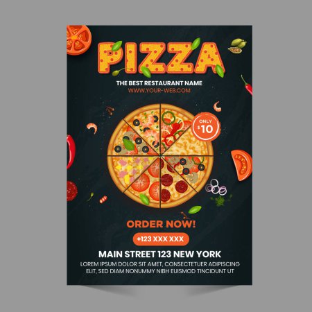 Ilustración de Diseño de plantilla de menú pizza - Imagen libre de derechos