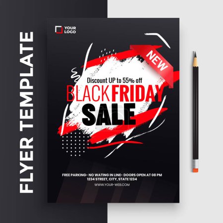 Illustration for Black friday black sale poster - Royalty Free Image