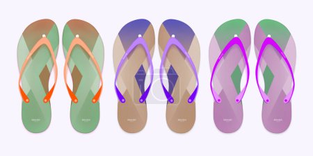 Illustration for Set of flip flops. summer vacation concept vector illustration. - Royalty Free Image