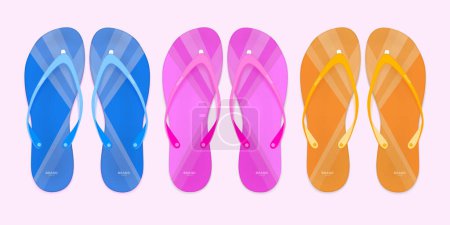 Illustration for Set of colorful flip flops - Royalty Free Image