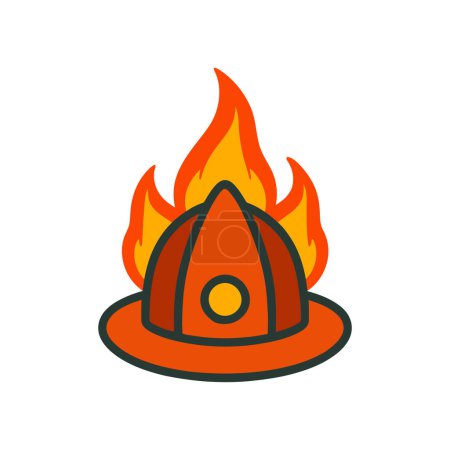 Feuerwehr Hut Vektor Symbol Illustration.