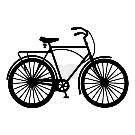 Illustration d'icône vectorielle de silhouette de vélo.