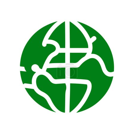 Grüne Welt Konzept Vektor Symbol Illustration. Weltumwelt- und Tag der Erde.
