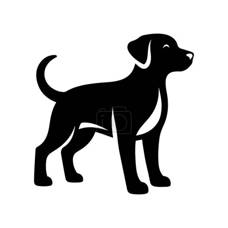 Schwarzer Hund Silhouette Vektor Illustration für Hundetag.