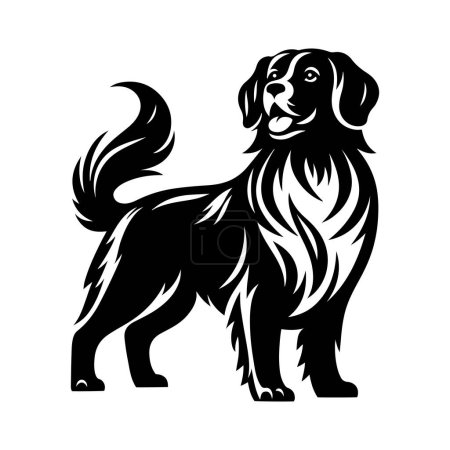 Cute leonberger dog silhouette vector illustration for dog day.