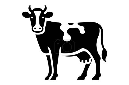 Ilustración de Vaca con ilustración de icono de vector de cola. - Imagen libre de derechos