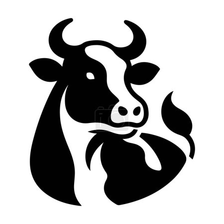 Ilustración de Cabeza de vaca con cuernos vector icono ilustración. - Imagen libre de derechos
