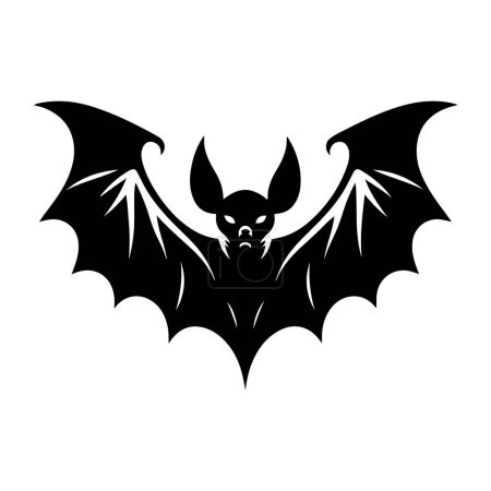 Halloween black bats flying silhouette.