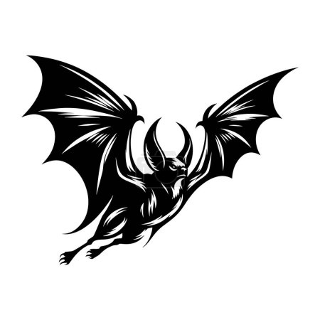 Flying Halloween bat vector illustration.