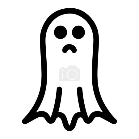 Vecteur fantôme silhouette Halloween. Halloween effrayant monstre fantomatique illustration.