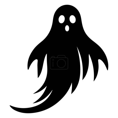 Silhouette of a ghost. Halloween scary ghostly monsters vector illustration.