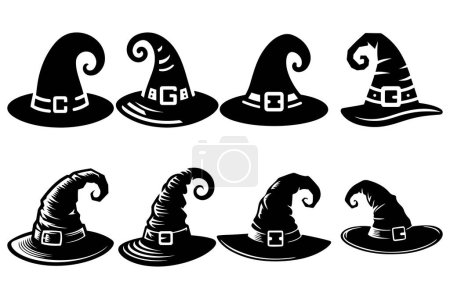 Halloween Witch Hat vector icon set.