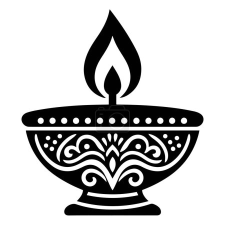 Happy Diwali oil lamp vector illustration.