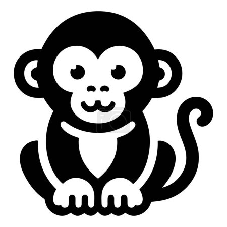 Ilustración de Smiling mono vector ilustración. - Imagen libre de derechos