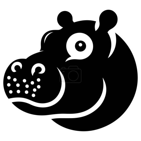 Illustration for Hippopotamus head silhouette vector design. - Royalty Free Image
