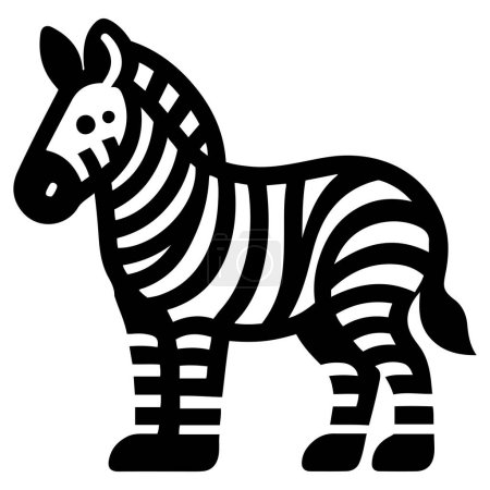 Cartoon Zebra silhouette vector illustration.