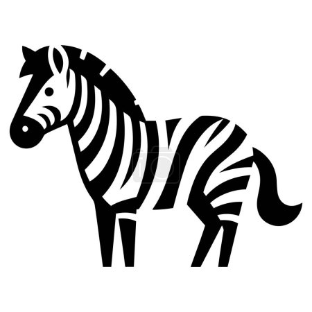 Cartoon Zebra standing vector illustration.