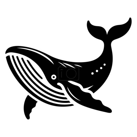 Illustration for Humpback Whale silhouette vector illustration. - Royalty Free Image