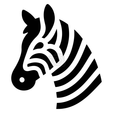 Zebra head silhouette vector illustration.