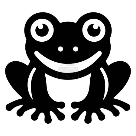 Frog sitting silhouette vector illustration.