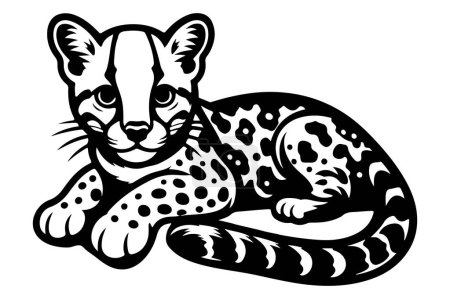 Ocelot cat silhouette vector illustration.