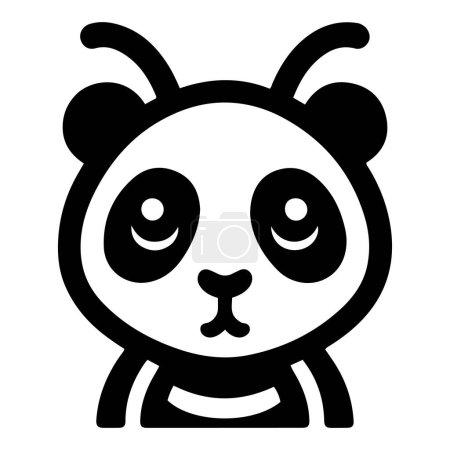 Panda Ameise Gesicht Silhouette Vektor Illustration.