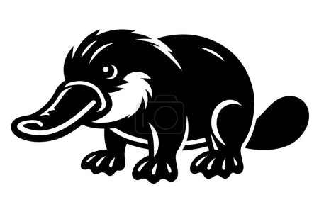 Platypus silhouette vector illustration.