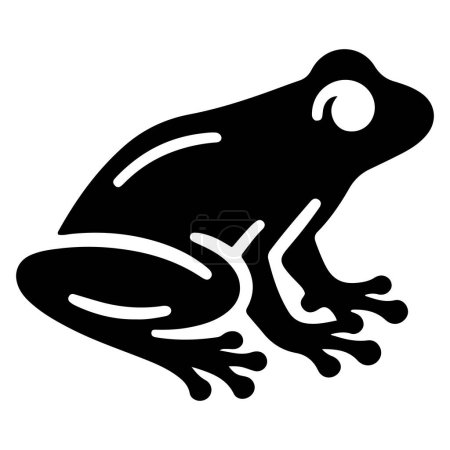 Tree Frog silhouette vector illustration on white background.