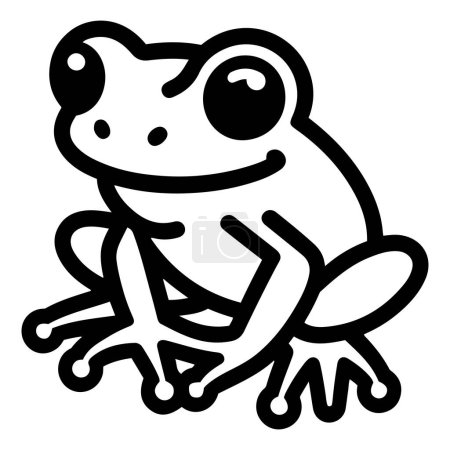 Tree Frog silhouette outline vector illustration on white background.