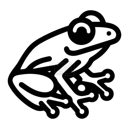 Tree Frog silhouette outline vector icon illustration on white background.