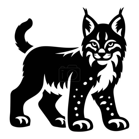Lynx silhouette vector illustration on white background.